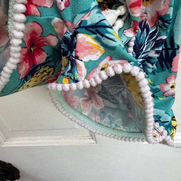 Real Love Toddler Girl Size 4 Floral Tropical Romper - Blue and Yellow - Picture 5 of 9